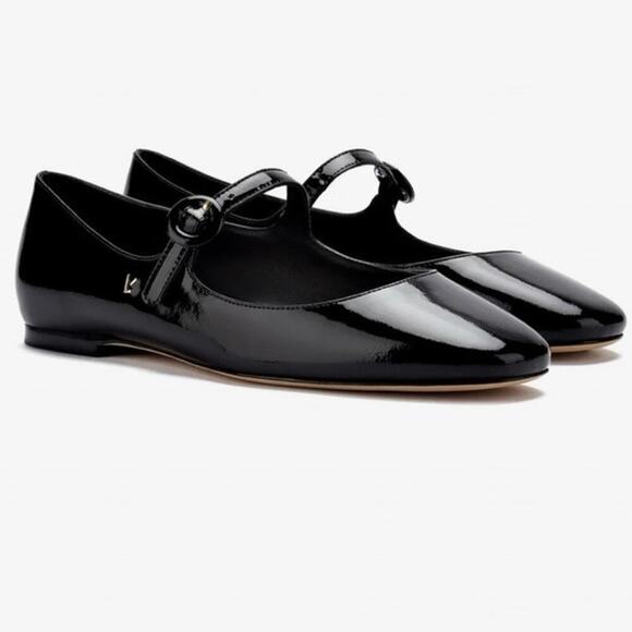 New Larroude Blair black patent Mary Jane Ballet Flat size 7 - Picture 2 of 16